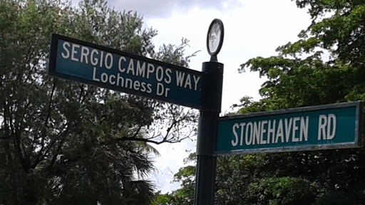 Sergio Campos Way in Lochness Miami Lakes Florida